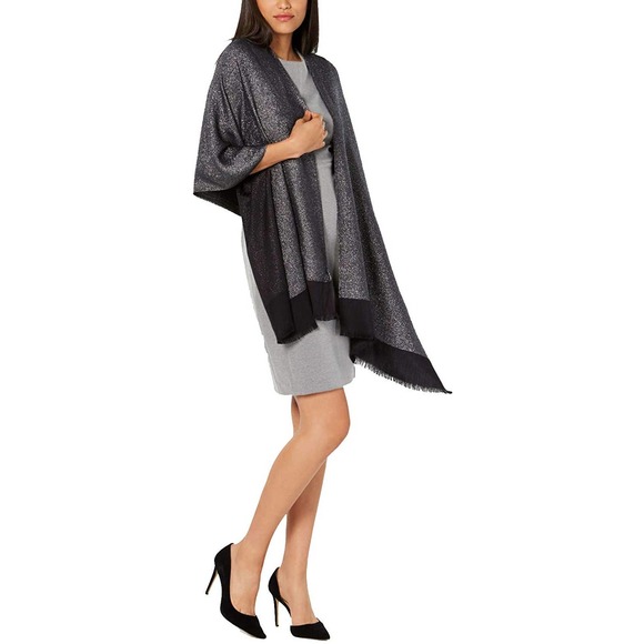 INC International Concepts Accessories - 4/$25 INC Black Silver Shine Evening Wrap NEW